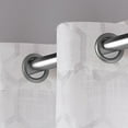 thumbnail image 3 of Exclusive Home Panza Metallic Geometric Print Light Filtering Semi-Sheer Grommet Top Curtain Panel Pair, 54"x108", Winter Silver, 3 of 5