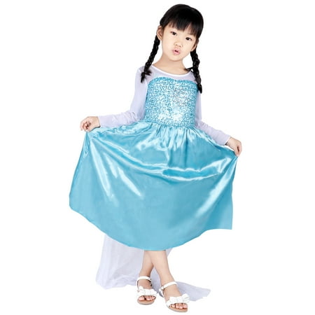 Holloween Gift Disney Inspired Snow Queen Girl Costume Dress