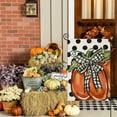 thumbnail image 3 of Fall Pumpkin Garden Flags for Outside Decorations Thanksgiving Watercolor Pumpkin with Bow Tie Black Dots Small Yard Flag Harvest Autumn Seasonal Farmhouse Holiday Outdoor Decor 12x18 Inch Vertical, 3 of 6