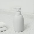 thumbnail image 3 of Mainstays Ceramic Stoneware Bath Accessories 3-Piece Set, White – Soap Pump Dispenser, Tumbler, and Accessory Tray, 3 of 10