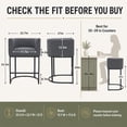 thumbnail image 3 of FANCROU 26" H Counter Height Bar Stools Set of 1, Fabric Barrel Stools with Back and Arms, Darkgray-Black Leg, 3 of 12