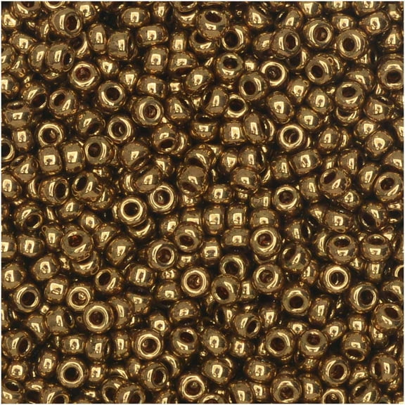 Miyuki Round Seed Beads, 11/0 Size, 8.5 Gram Tube, 457L Metallic Light Bronze