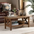 thumbnail image 6 of Bowery Hill Transitional Walnut Brown Finished Rectangular Wood Coffee Table, 6 of 8