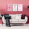 thumbnail image 2 of Pink Canvas Wall Art Set of 3 - Abstract Halo Angel Number Positive Energy Motivational Wall Decor - Ideal for Living Room, Bedroom, Apartment - Clean Girls Room Decoration - Frames 12x16'''', 2 of 6