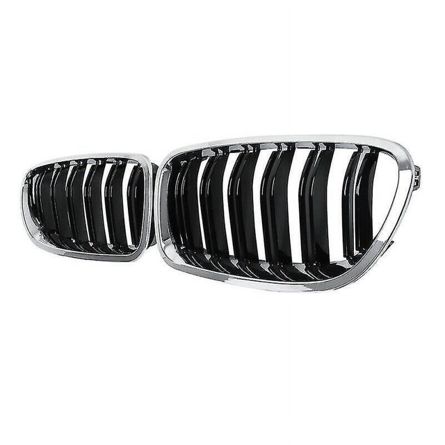 Parrilla frontal cromada para coche + rejilla doble negra brillante para F10/ F11 M5 535I 550I 528I de 4 puertas