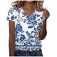 thumbnail image 3 of TaTaai V-Neck T Shirt for Women Printed Short Sleeve Casual Loose Fit Blouse Fashion Unstructured Print Soft Stretchy Comfortable Top for Daily Vacation Home Gift, 3 of 5