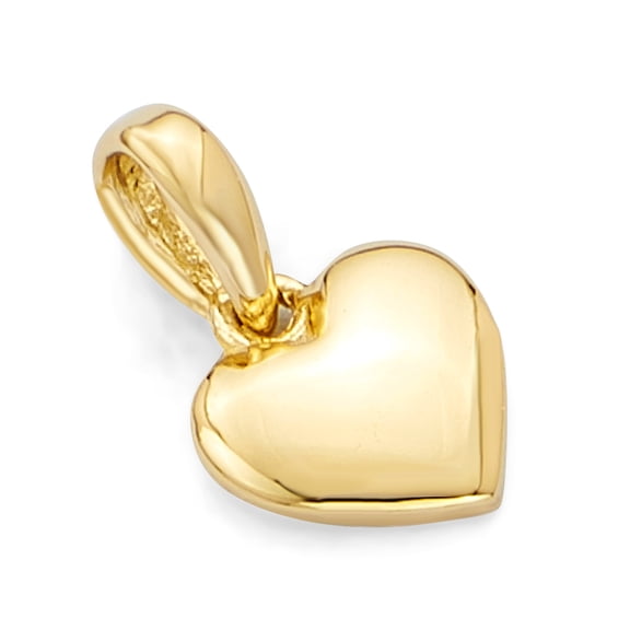 14k Genuine Yellow Gold Heart Charm Pendant