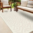 thumbnail image 4 of Hauteloom Burl Living Room, Bedroom Patio Outdoor Area Rug - Contemporary - Off White, White - 6'7" x 9', 4 of 8