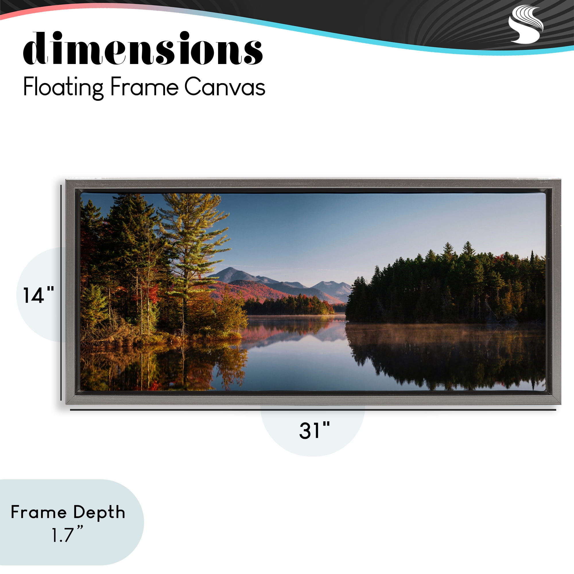 Stupell Industries Autumn Morning Reflection Gray Framed Floater Canvas Wall Art, design by Jonathan Zaharek