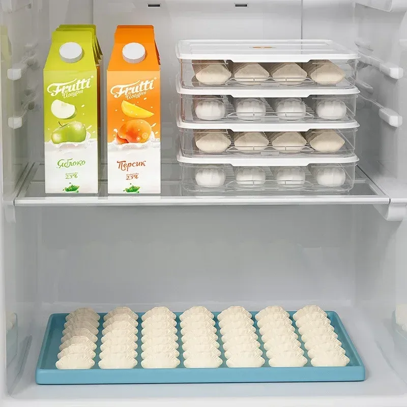1/3pcs Multilayer Dumpling Box Household Food Egg Frozen Box Fresh-Keeping Organizers Quick zing Refrigerator Storage Box