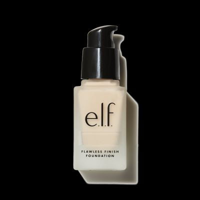 elf Flawless Finish Foundation, cobertura ligera y media, acabado semimate, perla, 0,68 onzas líquidas (20 ml)