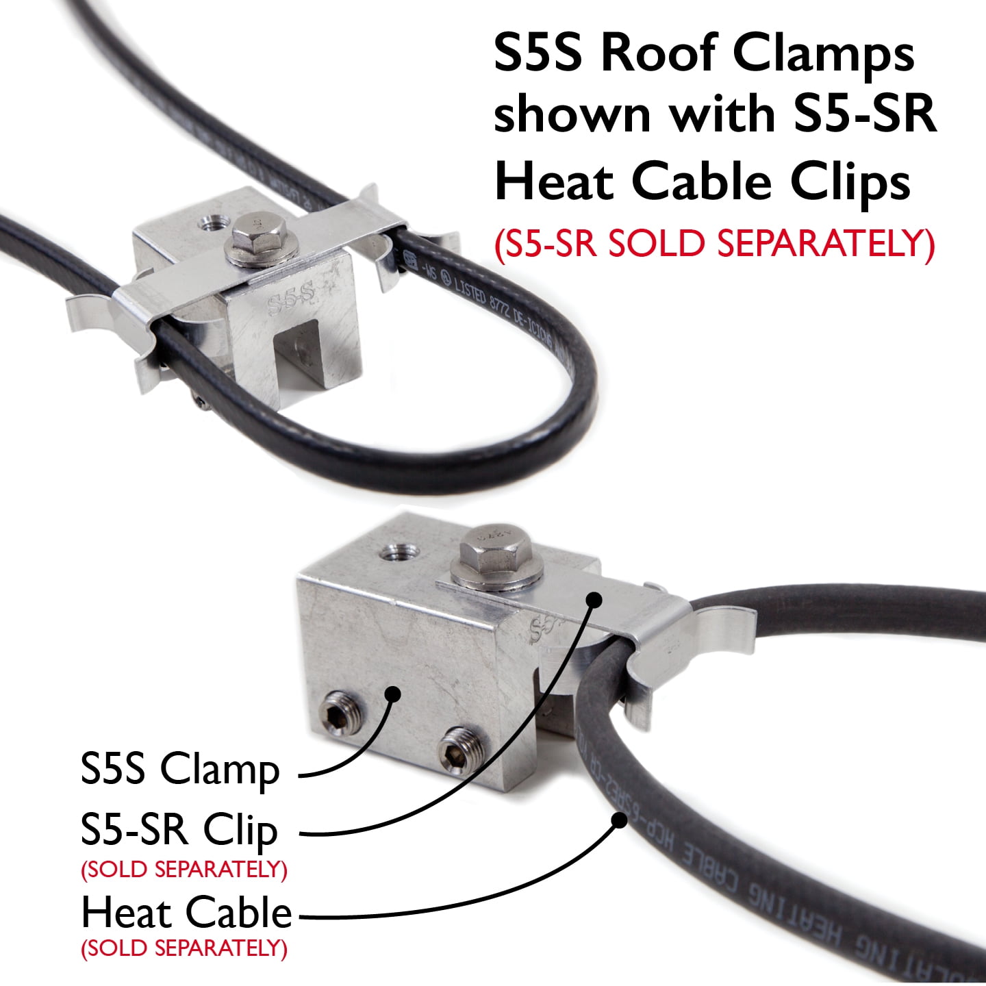 S-5! S-5-S Roof Clamp for Standing Seam Metal Roof, 5 Pack