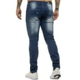 thumbnail image 4 of Enzo Mens Skinny Ripped Jeans Stretch Denim Trousers, 4 of 6