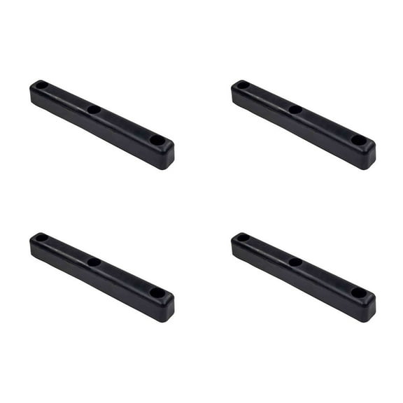 4 Pack 16"x2"x2" Rectangular Rubber Dock Bumper with 3 Holes - Impact Resistant Molded Rubber Bumper for Semi Truck, Flatbed Trailer, Boat Docks, Marinas & Parking Spots