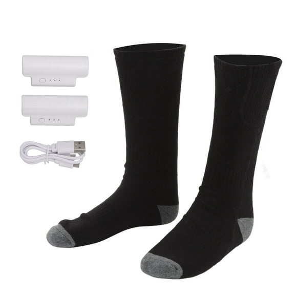Smart Heating Socks Foot Thermal Electric Heated Stockings Winter Cold Resistant Electric Socks Black