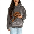 thumbnail image 2 of GrmtClth Unisex Dog Pouch Hoodie Fuzzy Fleece Carry Pouch Puppy Kitten Holder Fashion Comfort Soft Carrier Pullover Shirt with Pet Pocket Dark Gray XL, 2 of 5