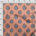 thumbnail image 2 of oneOone Polyester Lycra Fabric Leaves|Floral & Paisley Block Printed Fabric 1 Yard 56 Inch Wide, 2 of 4