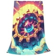 thumbnail image 6 of Lsque Geometry Dash Pattern Fuzzy Fleece Throw Blanket Extra Large,Super Soft,Fluffy and Warm Blankets for Couch,Bed,All Season Use (50"x40"), 6 of 7