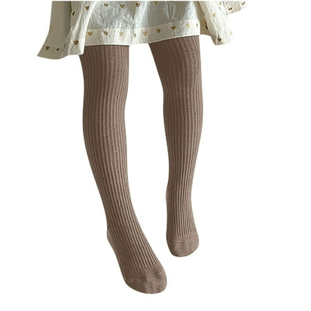 bbymog Winter Footed Knits Stockings for Girls Warm Tights Socks and Leggings Khaki XL