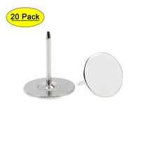 Uxcell 19mmx23mm Flat Head Furniture Nails Silver Tone Upholstery Nails Tacks 20 Pack