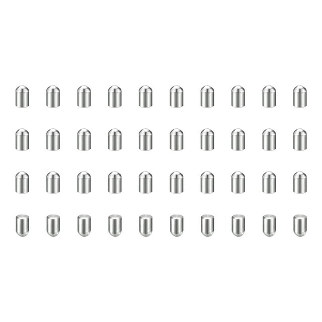 Lot de 70 2.5mm x 4mm Goujons, Tête Ronde en Acier Inoxydable 304, Argent