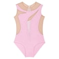 thumbnail image 4 of TiaoBug Kids Girls Sleeveless Gymnastic Leotard Shiny Diamond Mesh Patchwork Ballet Dance Bodysuit Pink 8, 4 of 6