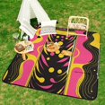 thumbnail image 6 of Color Wave Point Geometry Waterproof Picnic Blanket with Foldable Zipper, Suitable for Outdoor Use, Suitable for Travel, Camping, Beaches, Parks, Grasslands, Picnic Blanket Accessories, 6 of 7