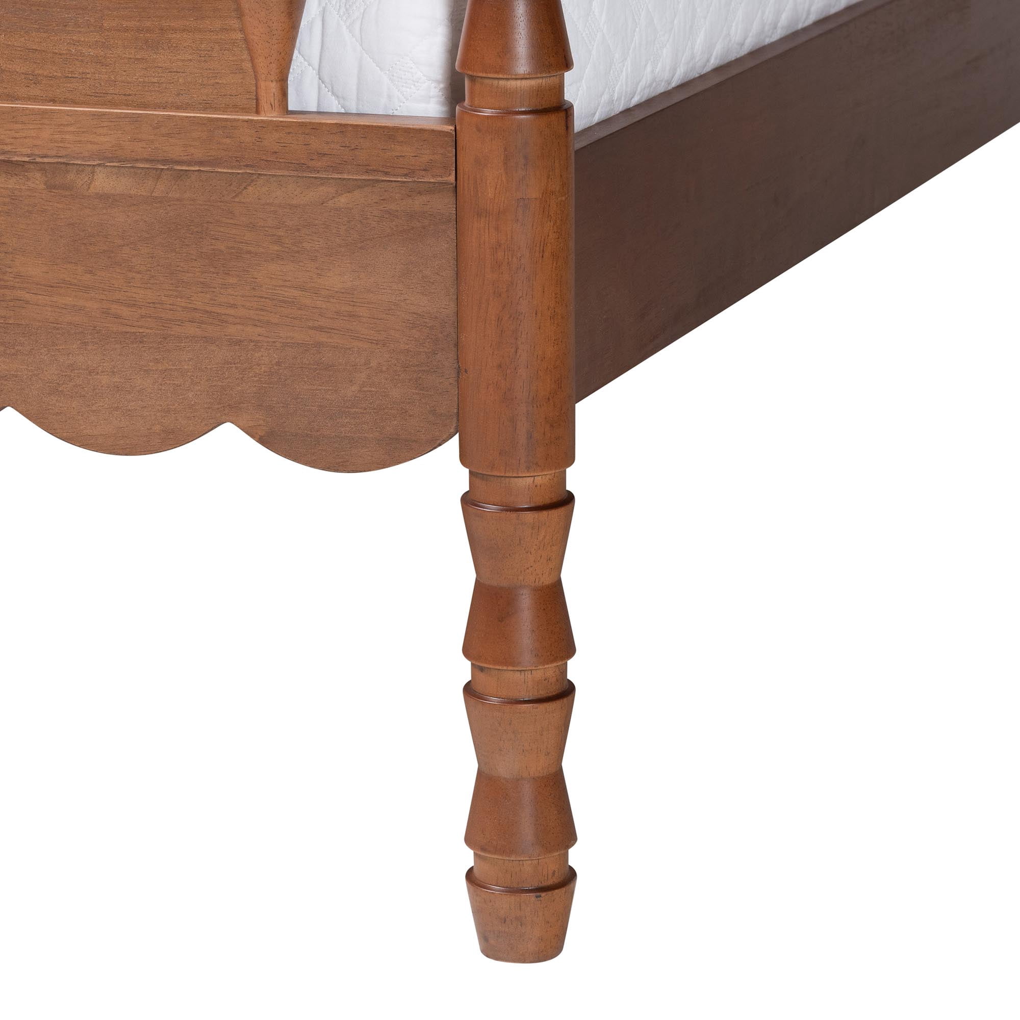 Baxton Studio Danette Modern Canopy Bed, Queen, Walnut Brown