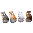 thumbnail image 4 of BEADCEST 4Pcs Realistic Owl Statue Assorted Color Resin Garden Ornament Decoration for Home, 4 of 7