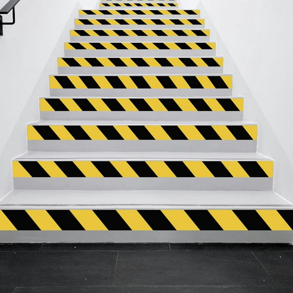 33mx50mm PVC Waterproof Social Distancing Marking Floors Warning Tape Dangerous Areas Anti-Slipping Self Adhesive Yellow Striped
