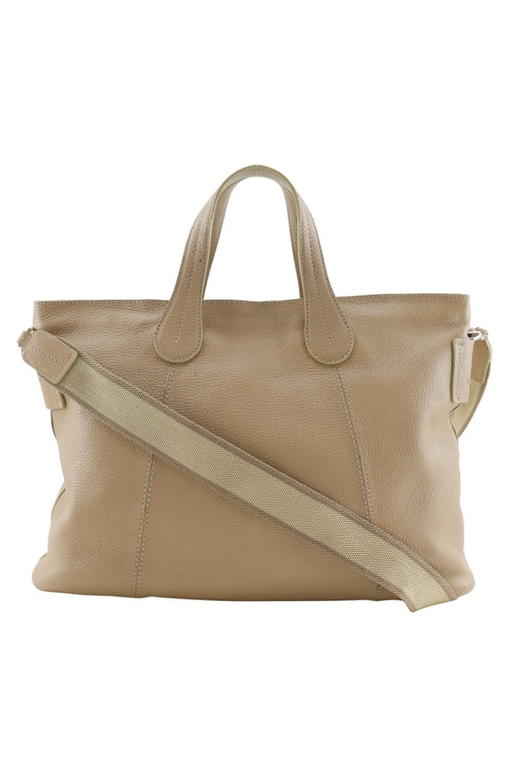 Pre-Owned Tod's Tote Bag, Handbag, Shoulder Beige Leather, 2-Way, A4 Size, Unisex (Good)
