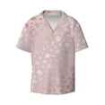 thumbnail image 5 of Daiia Rose Gold Abstract Spots 1 Men's Linen Shirts Short Sleeve Casual Shirts Button Down Shirt for Men Beach Summer Wedding Shirt-XX-Large, 5 of 6