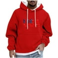 thumbnail image 2 of Donemore Men Casual Fashion Printed Pullover Drawstring Long Sleeve Hooded Sweatshirts, 2 of 5