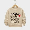 thumbnail image 3 of Bixock Toddler Boys and Girls Tops,Kids Long Sleeve Tops Valentine Letter Print Fleece Lined Round Neck Sweatshirt for Boys Girls 2-12Y Tops, 3 of 5