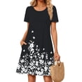 thumbnail image 3 of Fantaslook Boho Summer Dresses for Women Casual Short Sleeve T Shirt Dress with Pockets Beach Vacation Clothes, 3 of 8