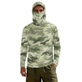 thumbnail image 2 of SEANATIVE Men's Fishing Shirt UV Protection Long Sleeve Fishing Hoodie Breathable Hooded Casual Top Athletic Wear for Outdoor Camping Running, S, Camo Green, 2 of 7