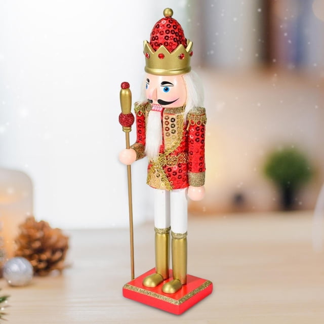 Figuras de Cascanueces de Navidad BLESIY figura soldado cascanueces de madera 30 cm rojo