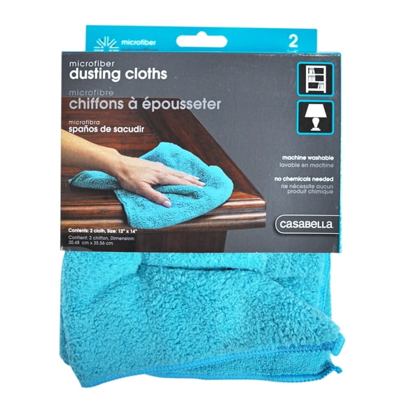 Casabella Blue Microfiber Dusting Cloth, 2 ct
