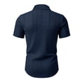 thumbnail image 6 of VgaVtl Short Sleeve Turn Down Collar Shirt Men Knit Button up Summer Plain Shirts for Men Holiday Casual, 6 of 6