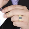 thumbnail image 4 of SZUL Women's Bold 10K Yellow Gold Onyx and 6 Genuine Diamond Men's Ring, 4 of 5