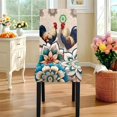 thumbnail image 3 of Xoenoiee Boho Mandala Rooster Chicken Pattern Tablecloth Set with 6 Chair Covers, Rectangle Tablecloth and Seat Protector Slipcovers for Family Dinners & Holiday Parties, 3 of 6