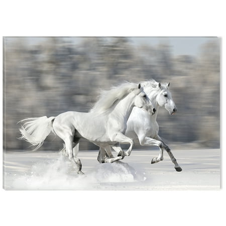 Usa Home Decor Startonight Canvas Wall Art Horses Running Fast USA Design for Home Decor, Illuminated Animals Painting Modern Canvas Artwork Framed Ready to Hang Medium 23.62 X 35.43 inch ()