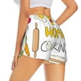 thumbnail image 3 of Xecao's Home Cooking for a double-layer running short for women, perfect for gym, tennis, and more, featuring a convenient pocket., 3 of 9