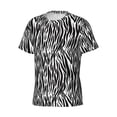 thumbnail image 3 of Yiaed Zebra Print Mens Short Sleeve Tight Fit T-Shirt, Crewneck Casual Tee-3X-Large, 3 of 5
