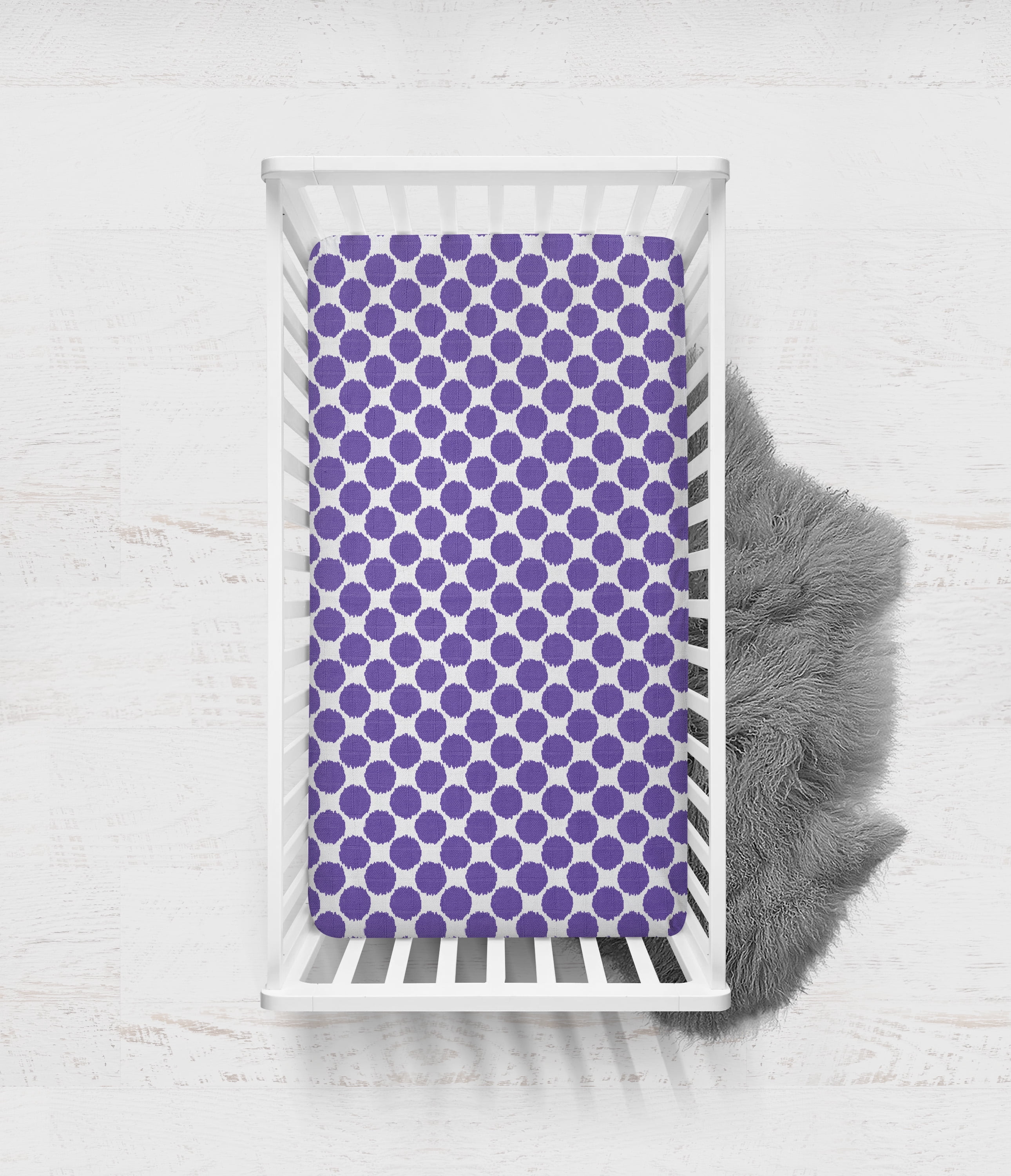 Bacati - Ikat Dots Crib/Toddler Bed Fitted Sheets 100% Cotton Muslin 2 Pack, Available in Multiple Colors