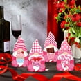thumbnail image 4 of Valentine's Gnome Figurines, 4pcs Faceless Wooden Board Decor, Holiday Shelf Sitters for Romantic Vignettes, 3"x5.3", 4 of 8