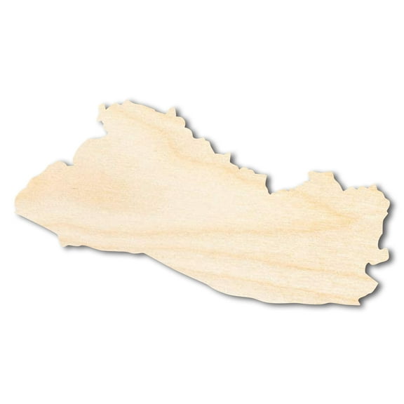 Unfinished Wood El Salvador Country Shape - Central America Craft - up to 46" DIY 4" / 1/8"