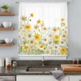 thumbnail image 5 of Yellow White Daisy Sheer Curtains 96 Inches Long, Farmhouse Garden Flowers Blossom Light Filering Curtains, Privacy Drapes Simi Floor to Veiling Curtain for Living Room Bedroom Large Window Treatment, 5 of 9