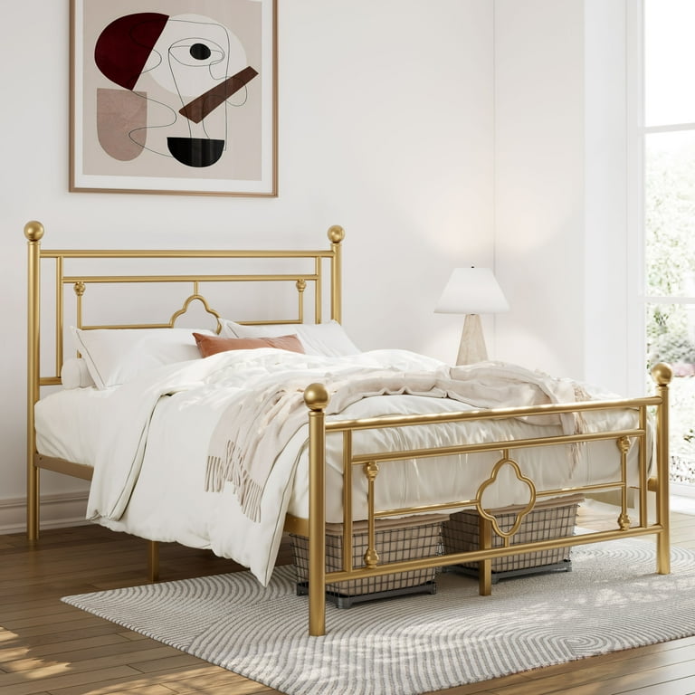 Full size gold bed frame discount
