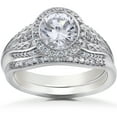 thumbnail image 1 of 1 1/5ct Lab Created Diamond Zoe Engagement Ring Matching Wedding Band White Gold, 1 of 4